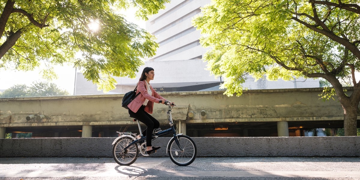 woman riding bicycle