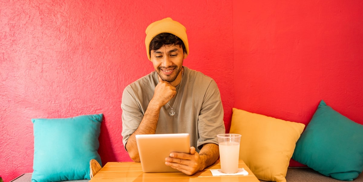 man working at desk